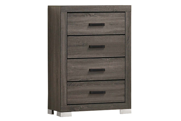 English Elm Modern Six Drawer Rubberwood Chest with Bar Handles Gray Bedroom Storage B011P447482
