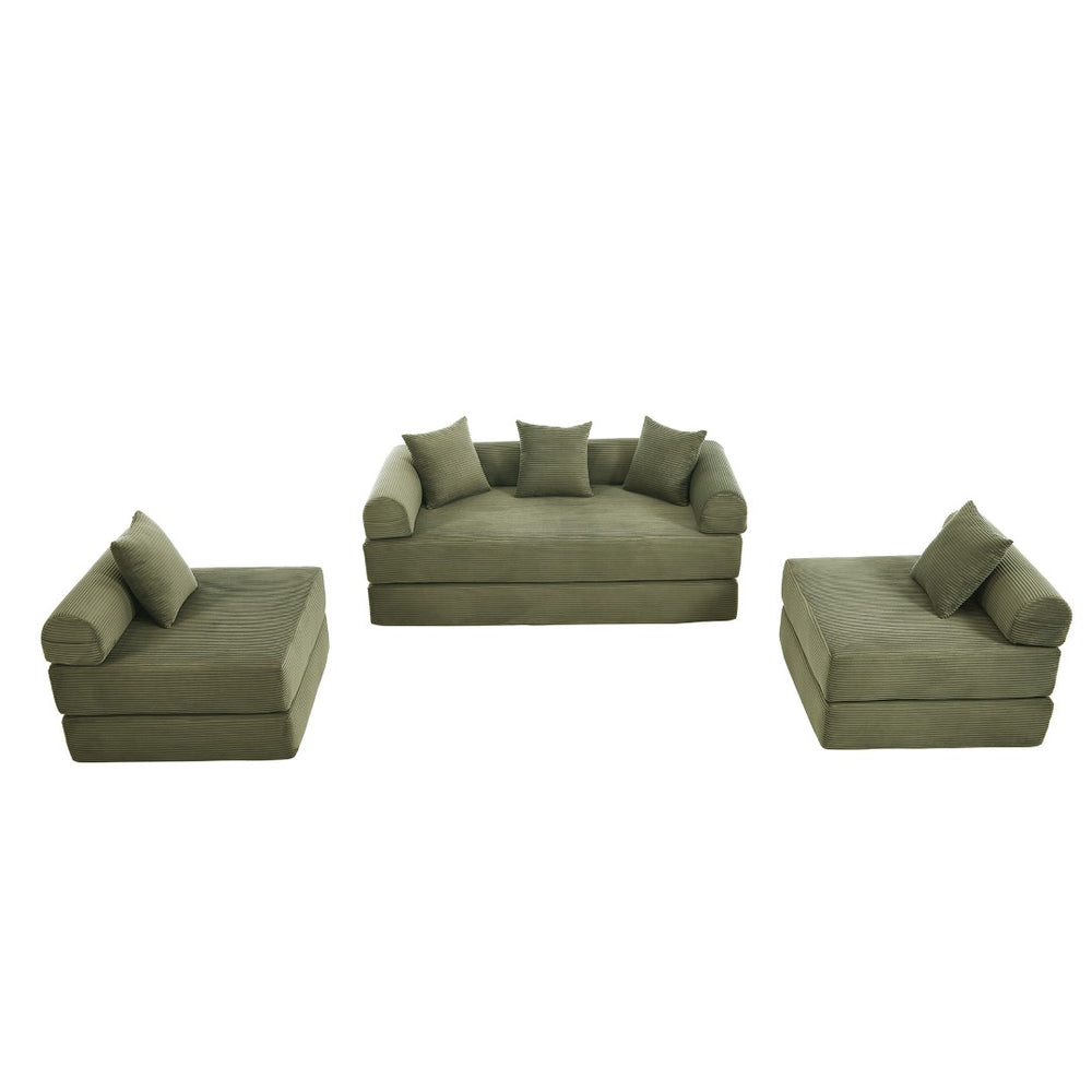 English Elm United We Win Convertible Folding Sofa Bed - Cozy Corduroy Memory Foam For Living Room & Guest Use W1568S00250-GIGA