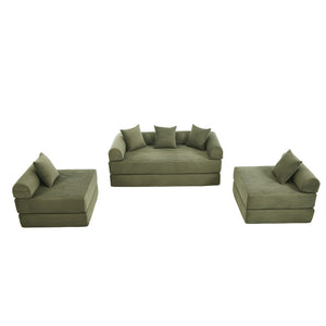 English Elm United We Win Corduroy Memory Foam Convertible Sofa Bed Six Position Guest Room Sleeper W1568P372056