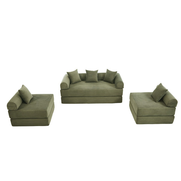 English Elm United We Win Corduroy Memory Foam Convertible Sofa Bed Six Position Guest Room Sleeper W1568P372056