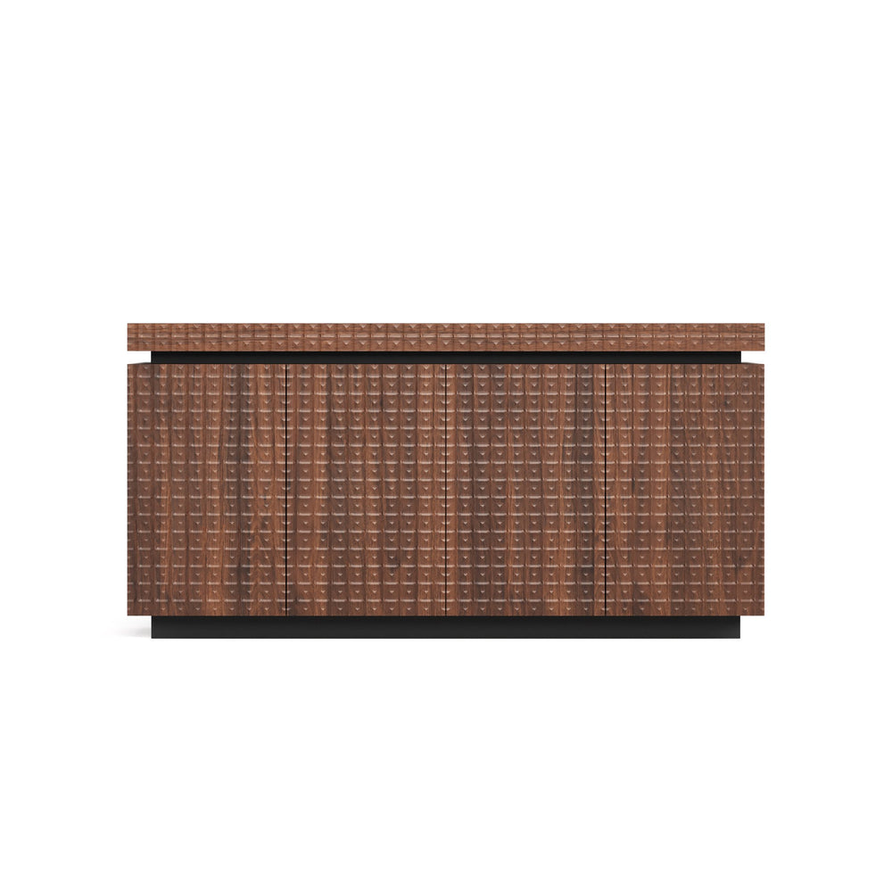 English Elm Sideboard Modern 4-Door Buffet Cabinet with Spacious Top and Enclosed Storage, Durable 66" Long Finish Antique brown W2263P353791