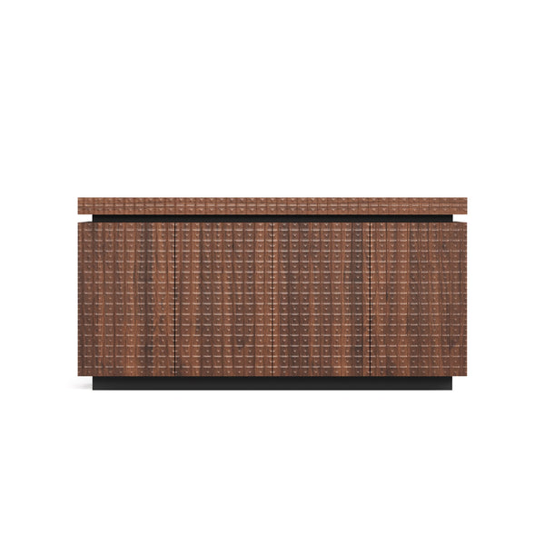 English Elm Sideboard Modern 4-Door Buffet Cabinet with Spacious Top and Enclosed Storage, Durable 66" Long Finish Antique brown W2263P353791