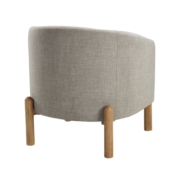 English Elm Style Barrel Accent Chair with Textured Fabric Upholstery, Solid Wood Legs, Foam-Pocket Coil Comfort and 300lb Capacity taupe 27 L x 25.5 W x 21.5 H B011P304991