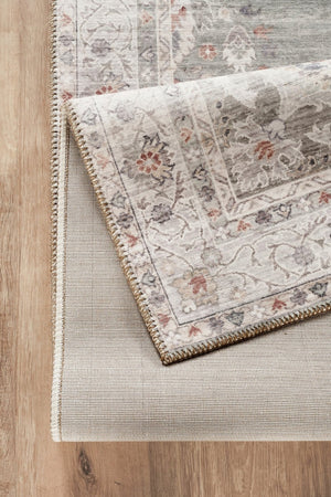 English Elm Oxford Medallion Area Rug Stain Resistant Low Pile Polyester for Living Room Decor B186P428902