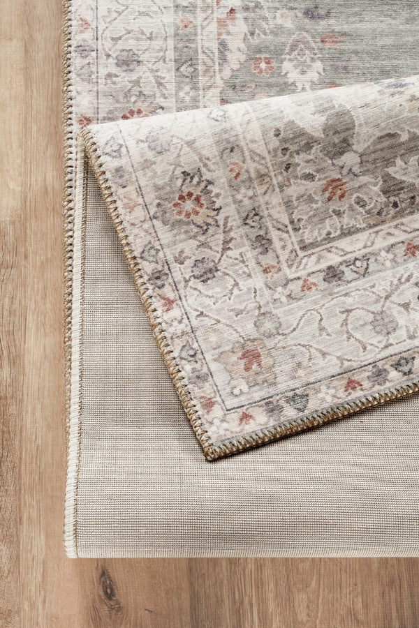 English Elm Oxford Medallion Area Rug Stain Resistant Low Pile Polyester for Living Room Decor B186P428902
