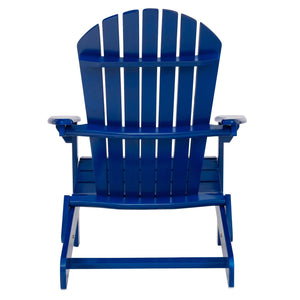 English Elm Christopher Knight Home® - Malibu Foldable Adirondack Chair - Coastal Blue Acacia Wood, Rustic Design With Comfort & Style N770P241668C