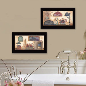 English Elm Trendy Decor 4u Bath Typographic Farmhouse Framed Print Ready to Hang Wall Art B06786803