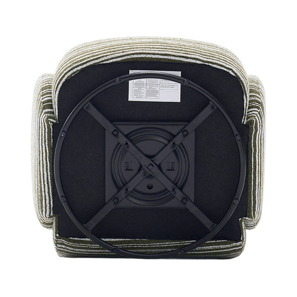 English Elm Modern 360° Swivel Boucle Armchair with High-Resilience Sponge, 550lb Capacity, Cozy Lounge Accent Chair Olive Green W395P355490