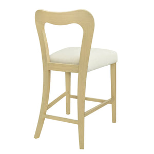 English Elm Christopher Knight Home® - Counter Stool with Curved Ergonomic Back, Solid Rubberwood Frame and Plush Upholstered Seat for Comfort Beige,Natural Ash N771P254008A