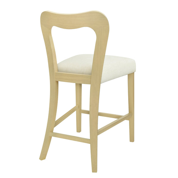 English Elm Christopher Knight Home® - Counter Stool with Curved Ergonomic Back, Solid Rubberwood Frame and Plush Upholstered Seat for Comfort Beige,Natural Ash N771P254008A