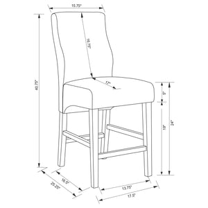 English Elm Camille Grey Upholstered Counter Chair with Ergonomic Curved Back, Plush Foam Seating, Cappuccino Legs B062P333414