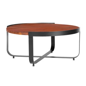 English Elm Christopher Knight Home® - ISAAC Mahogany Acacia Coffee Table with Powder-Coated Metal Frame, Modern Industrial Outdoor Chic N776P288481K