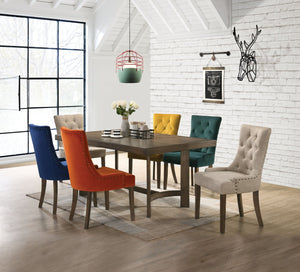 English Elm Farren Weathered Oak 11-Pc Dining Set with Velvet Upholstered Chairs, Durable Wood Blend Table B2726S00239