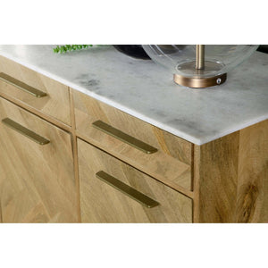 English Elm Paloma Herringbone Mango Wood Sideboard with Marble Top and Gold Legs B062P447721