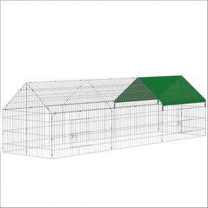 English Elm Outdoor Animal Run Enclosure with Steel Frame Canopy for Chickens Rabbits and Pets T3971P502083