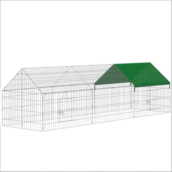 English Elm Outdoor Animal Run Enclosure with Steel Frame Canopy for Chickens Rabbits and Pets T3971P502083