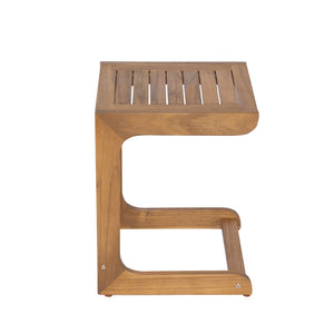 English Elm Christopher Knight Home® - Ashwell Acacia Wood Side Table Teak C-Shape Minimalist Sofa End Table Portable Workspace, Durable N775P278102T
