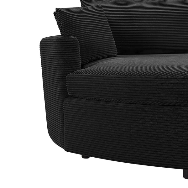 English Elm Oversized Double Chaise Lounge Sofa Bed With Usb Ports - Stylish Corduroy Comfort For Living Room N719S002160B-GIGA