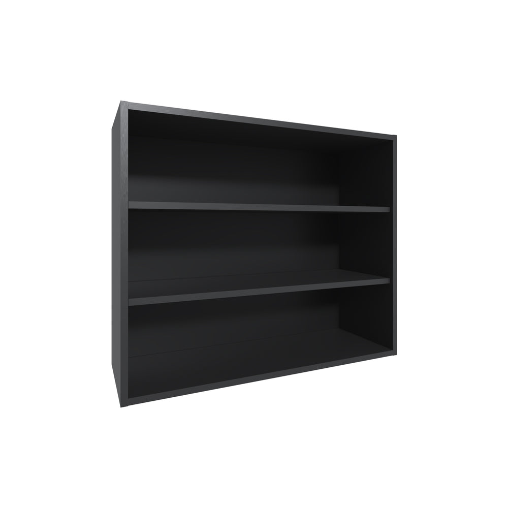 English Elm Wally 36" Wide 3-Tier Open Wall Cabinet with Spacious Shelves, Modern Multi-Room Storage Solution Black 26.6 L x 78 W x 9 H B200P253727