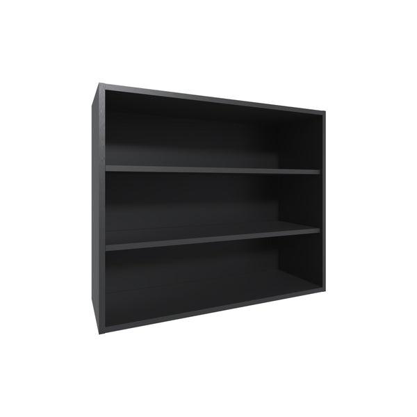 English Elm Wally 36" Wide 3-Tier Open Wall Cabinet with Spacious Shelves, Modern Multi-Room Storage Solution Black 26.6 L x 78 W x 9 H B200P253727