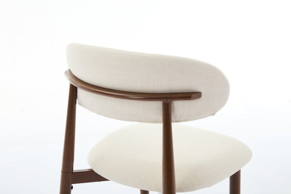 English Elm Dining Chairs Set of Two Padded Upholstered Seats Wood Grain Metal Frame Farmhouse W3916P426311