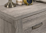 English Elm Floren Contemporary Wood Two-Drawer Nightstand, Weathered Gray