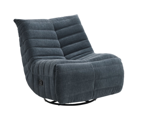 English Elm Talmon Shadow Chenille Glider Recliner with Swivel, Dark Gray Plush Foam Seat, 360° Swivel & Recline B2726P245870