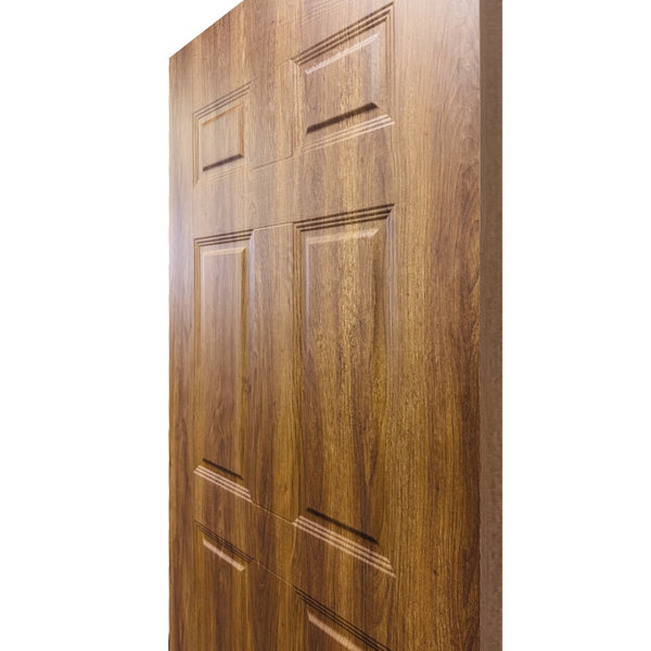 English Elm 36 in Six Panel Walnut Grain Melamine Hollow Core Interior Door Slab Mdf Build B2763P486364