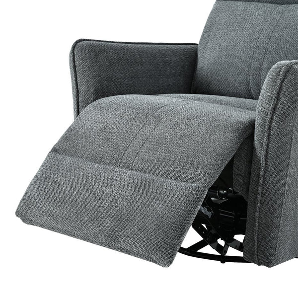 English Elm 270° 270° Power Swivel Recliner Chair with USB Ports, 30° Rocking, 95–150° Recline for Small Spaces Dark Gray W1028S00050