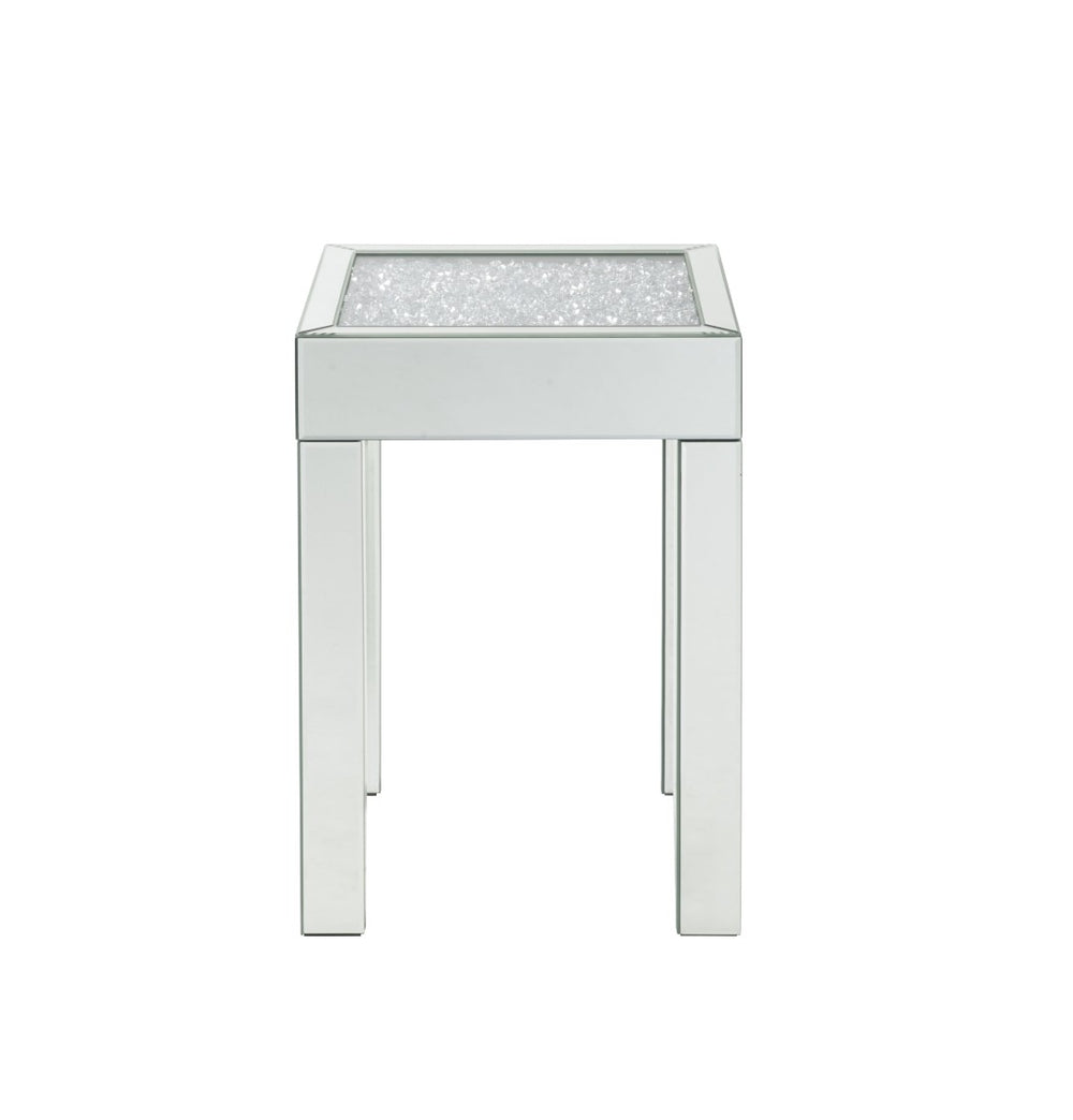 English Elm Noralie Glam End Table with Mirrored Panels and Faceted Acrylic Diamond Accents B2726P453243