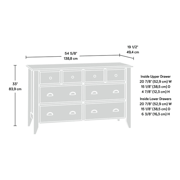 English Elm Dresser, Contemporary Black Storage Solution With Smooth-Gliding Drawers For Any Room Space B356P402811