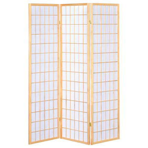 English Elm Porch 3-Panel Shoji Room Divider Screen with Warm Wood Grain, Lightweight Paper Panels, Minimalist Light Diffuser Natural B062P331075