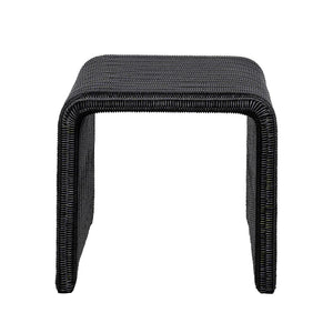 English Elm Woven Black Rattan Square End Table with Retro Woven Texture, Sturdy Metal Frame & Versatile Use B016P377803