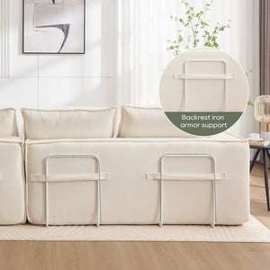 English Elm Modern Minimalist Modular Sectional Sofa - Plush Cloud Couch With Right-Facing Chaise For Cozy Living Spaces W2959S00014