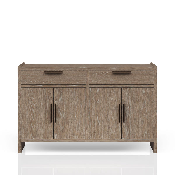 English Elm Server Cocoa-Stained Solid Wood Buffet with Soft-Close Drawers & Hinges, Versatile Transitional Design B2699P373665