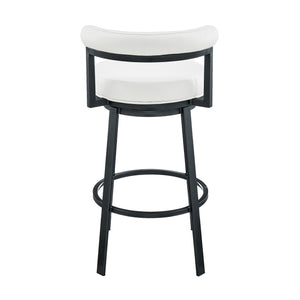 English Elm Kallin 360° Swivel Counter/Bar Stool in Cloud Finish with White Faux Leather — Durable, Easy-Clean Comfort B2736P268577