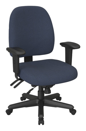 OSP Home Furnishings Ergonomics Chair with Lumbar Support Adjustable Arms and Greenguard Certified Comfort Ink Blue 43808-104