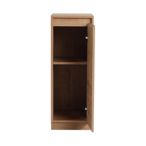 English Elm 12" Slim Freestanding Cabinet Oak Finish Soft Close Door Adjustable Shelves Bathroom W999P406013