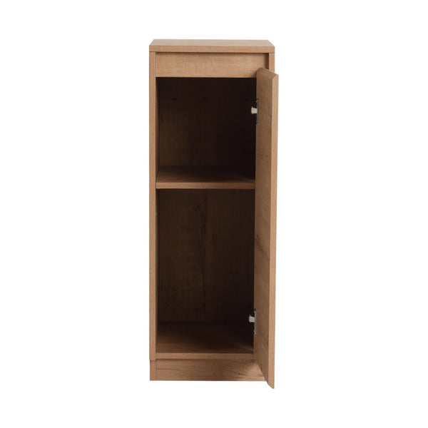 English Elm 12" Slim Freestanding Cabinet Oak Finish Soft Close Door Adjustable Shelves Bathroom W999P406013