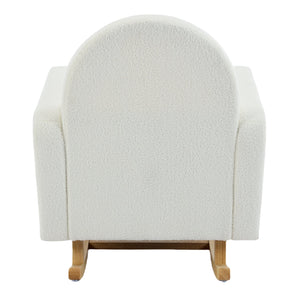 English Elm Christopher Knight Home® - Accent Rocking Chair In Cream Teddy Velvet - Ergonomic Design, Gentle Rocking, Ultimate Comfort! N765P263907W