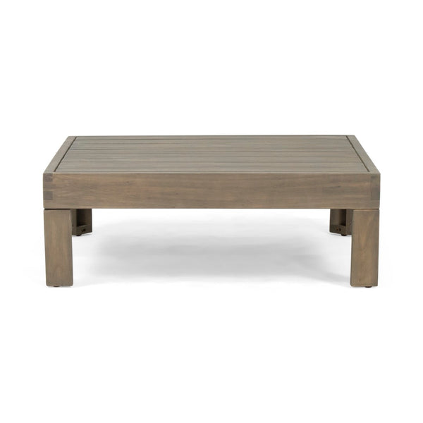 English Elm Oana/brava Solid Acacia Outdoor Coffee Table Square Slat Top Patio Deck Lounge White 64496.00GRY-64497-64498.00WHI