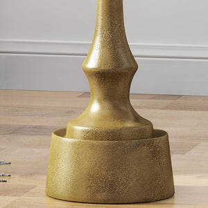 English Elm Christopher Knight Home® - Modern Aluminum Accent Table with Raw Brass Turned Base, Lightweight Rust-Resistant Aluminum, 23.25"L 67037.00