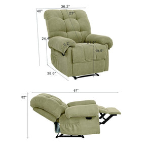 English Elm Camel Overstuffed Manual Recliner with High Density Padding for Modern Living Rooms Camel W5568P449829