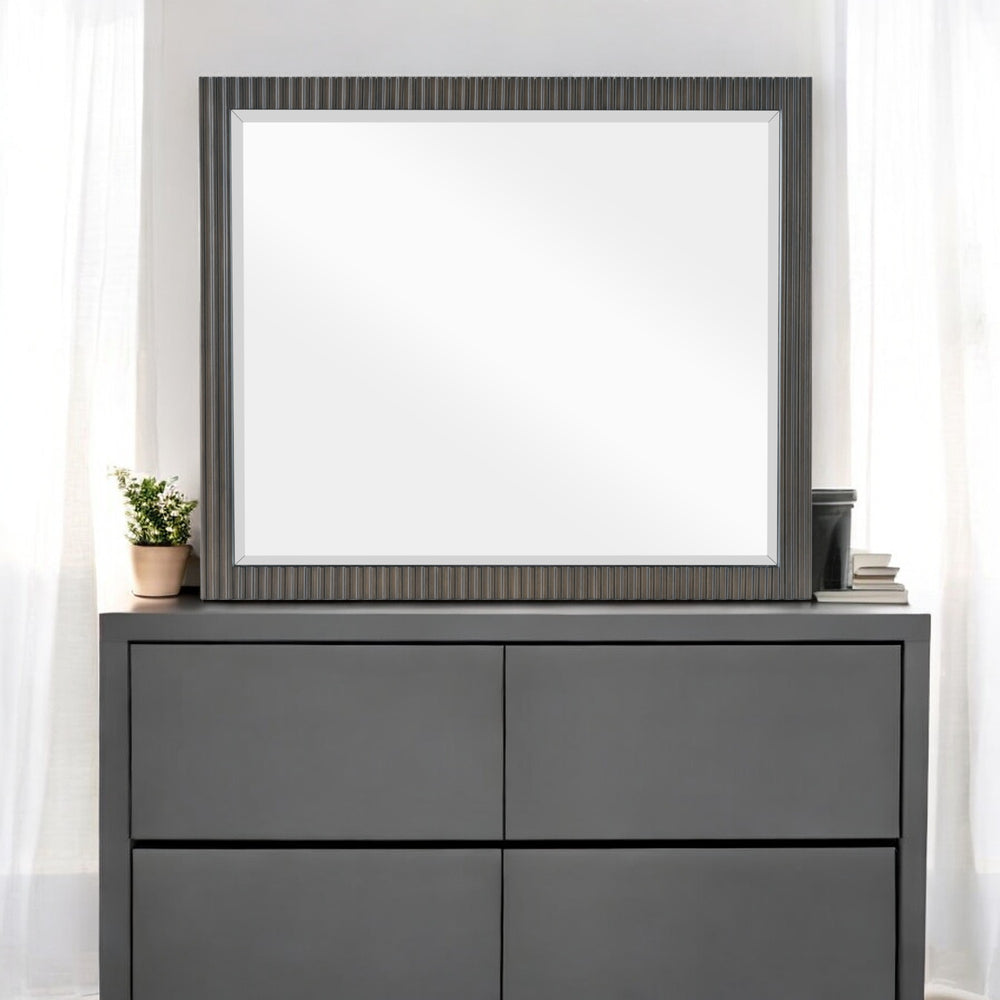 English Elm Clayten Espresso Finish Wall Mirror with Beveled Glass and Sturdy Rubberwood Frame, 38"x33" B2726P294788