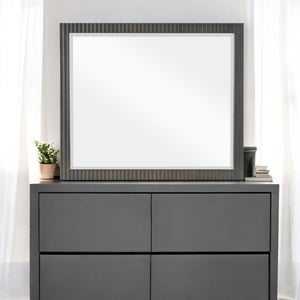 English Elm Clayten Espresso Finish Wall Mirror with Beveled Glass and Sturdy Rubberwood Frame, 38"x33" B2726P294788
