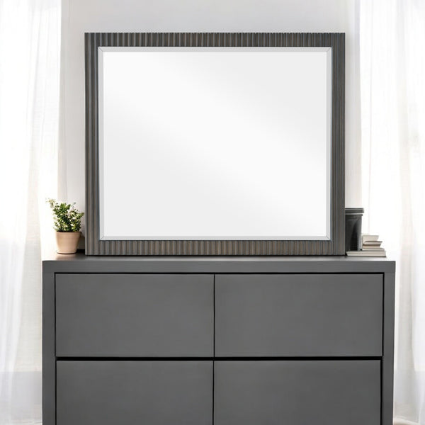English Elm Clayten Espresso Finish Wall Mirror with Beveled Glass and Sturdy Rubberwood Frame, 38"x33" B2726P294788