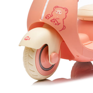 English Elm 12v Kids Electric Tricycle Toddler Ride on Scooter Wooden Handle Parental Remote Control Pink W1578P381428