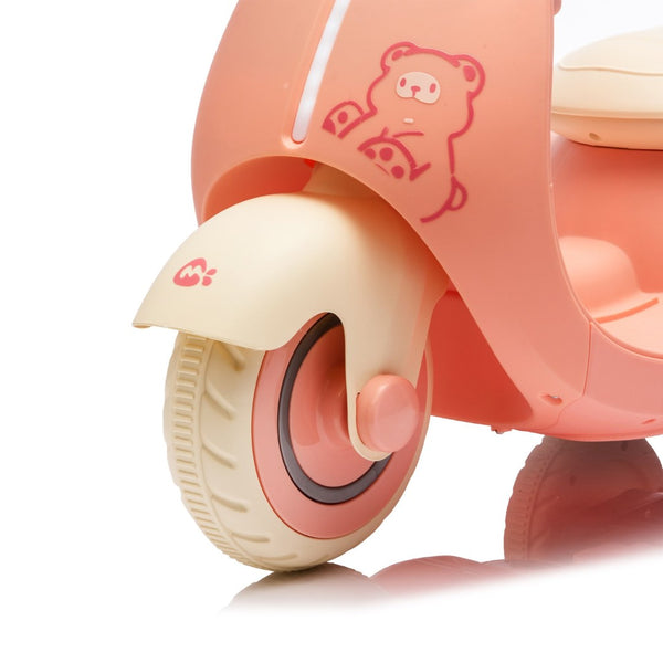 English Elm 12v Kids Electric Tricycle Toddler Ride on Scooter Wooden Handle Parental Remote Control Pink W1578P381428