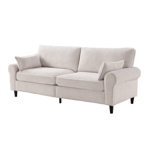English Elm 80.7" Corduroy Upholstered Loveseat with Rolled Arms Solid Wood Iron Frame Modern W5515P488371