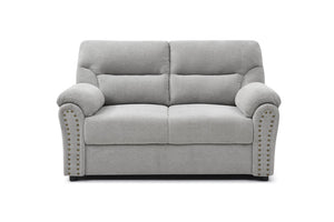 English Elm Hamilton Love Seat with Chenille Upholstery, Nailhead Trim and Pillow Arms for Classic Comfort Gray 33 L x 61 W x 23 H B078P349534